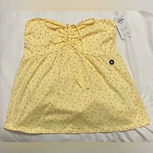 Hollister Yellow Strapless Top